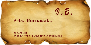 Vrba Bernadett névjegykártya